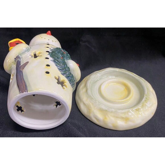 Twilight Snowman Votive Holder 7” Christmas Winter Decor Mary Beth Baxter #7063 - Picture 6 of 8